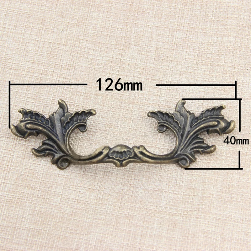 

126x40mm Vintage Pull Handle Door Handle For Jewelry box Wine Box Gift Box Furniture Drawer Cabinet Kitchen Knobs and Handles