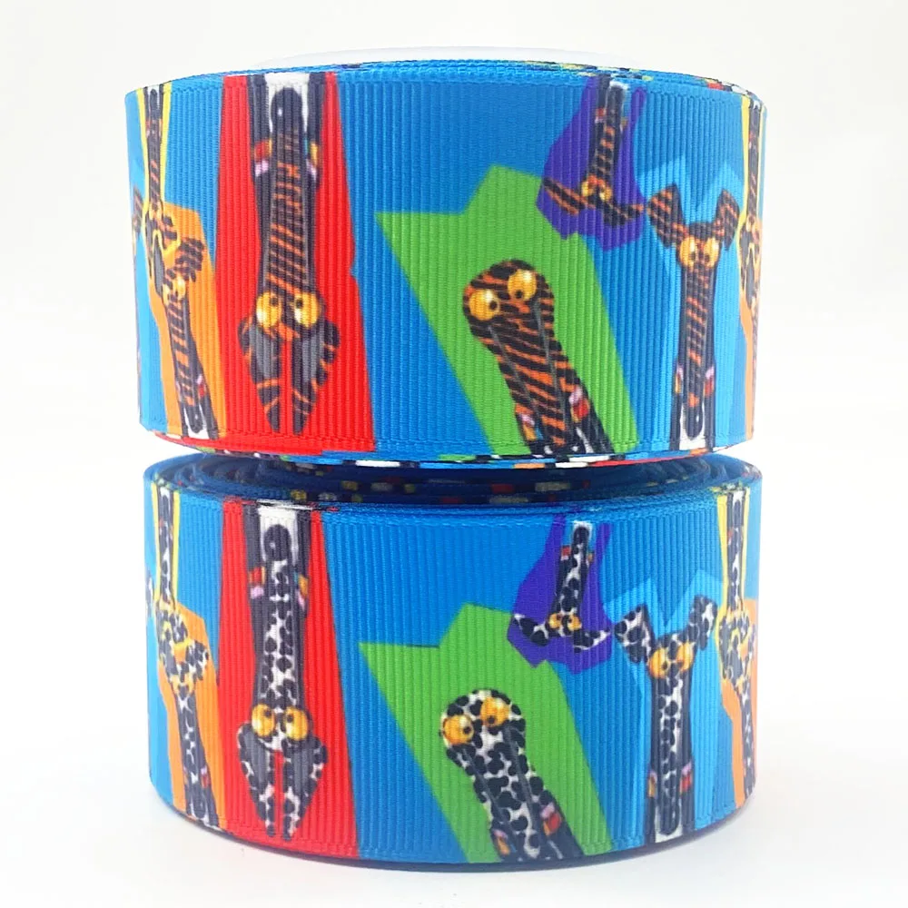 

Цветной дизайн с изображением животного, искусственная лента, декор для рукоделия, бант для волос, собачий ошейник, корзина для скрапбукинга, пришить 10/25/50 ярдов