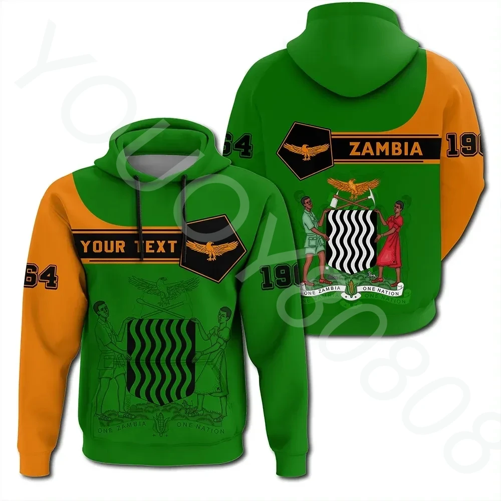 

(Customized) African Zone Hoodie Zambian Pullover Hoodie Pentagonal Style African Zone Athleisure Print Zip Hoodie Jacket