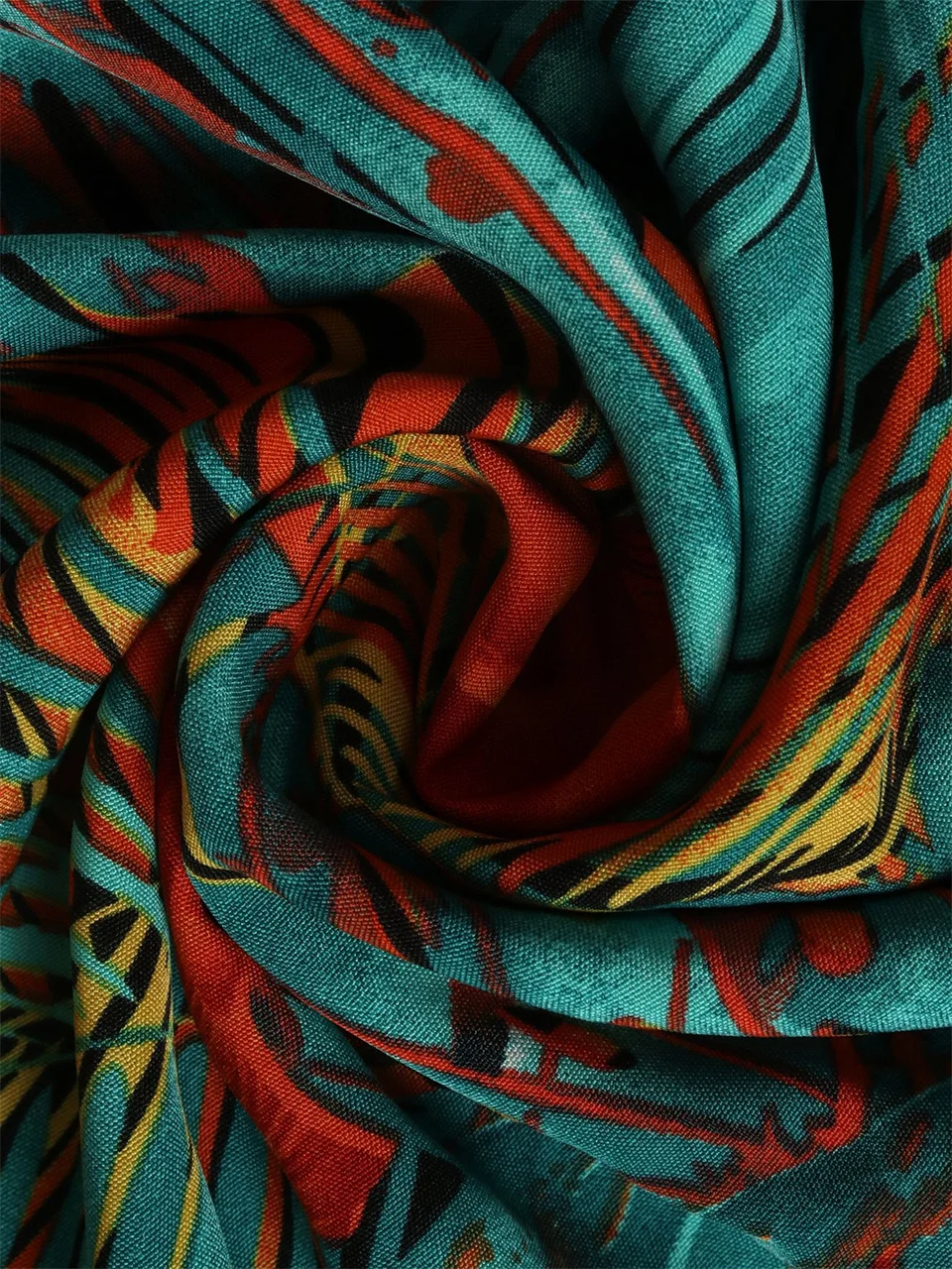 GIBSIE плюс размер платье с тропическим принтом и круглым вырезом рюшами по подолу