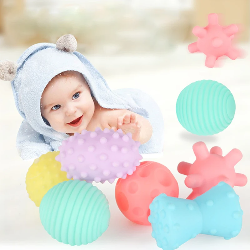 

Baby Teething Toys for Babies Educational Rattle Sensory Teether Toy Touch Hand Grasping Ball Develop Infant Toys 0-12 Months