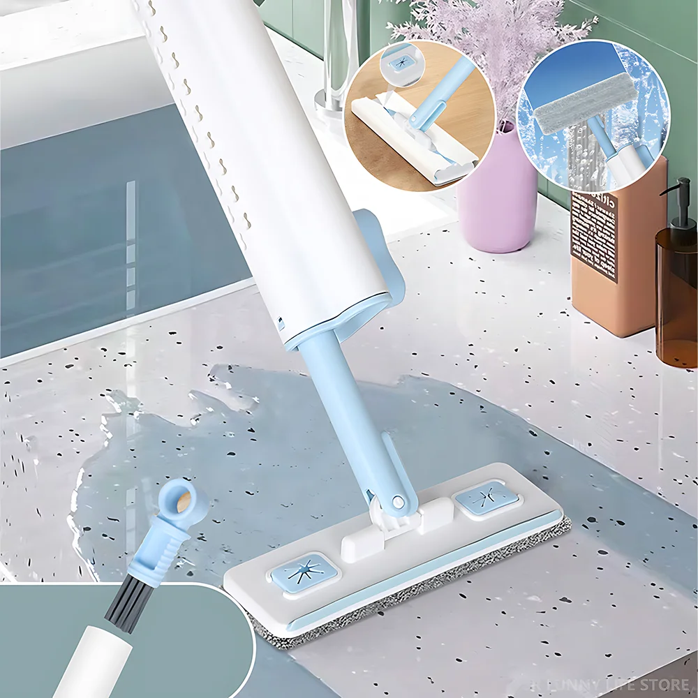 Швабра вращающаяся с стеклоочистителем и щеткой для мытья пола