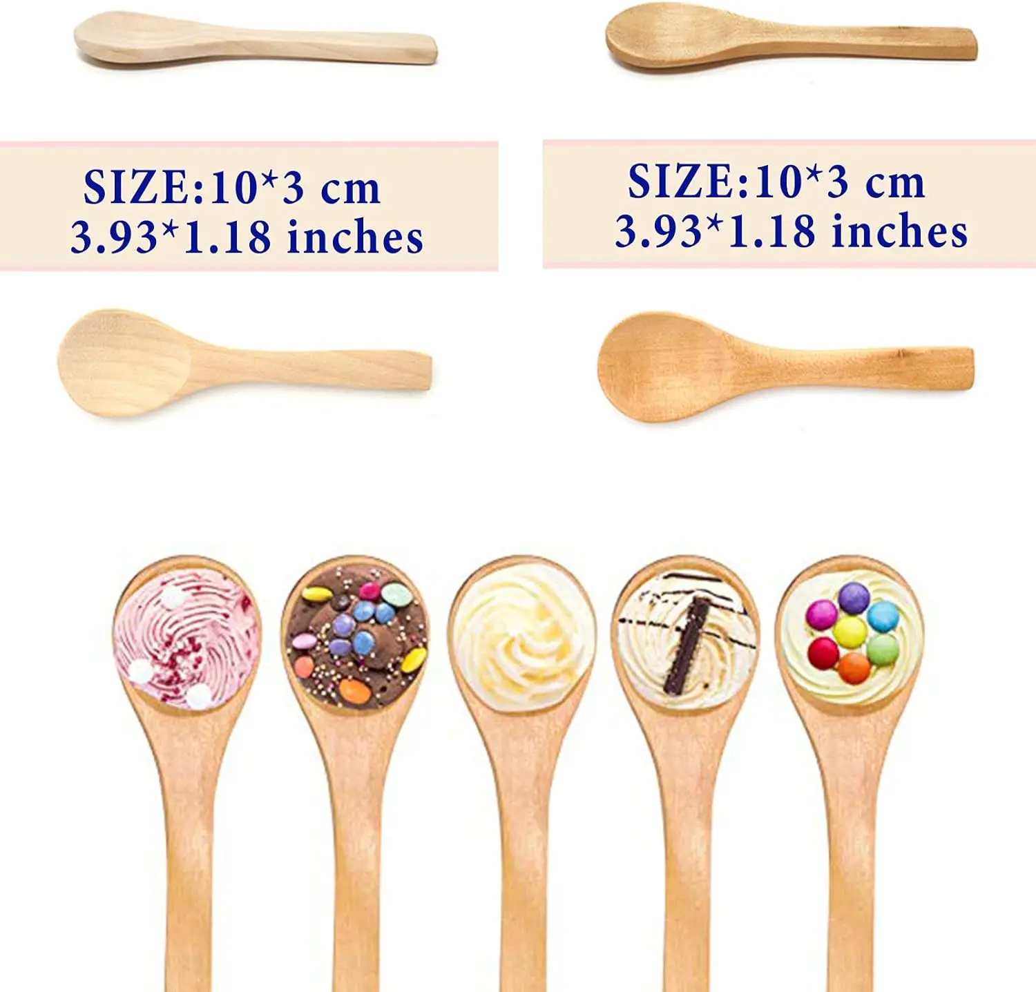 50 шт. деревянные мини-ложки для скраба тела сахарных крабов специй мороженого