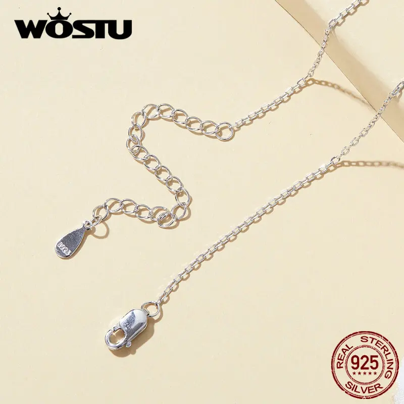 WOSTU оригинальный 925 стерлингового серебра Колье Колибри Регулируемая цепь для
