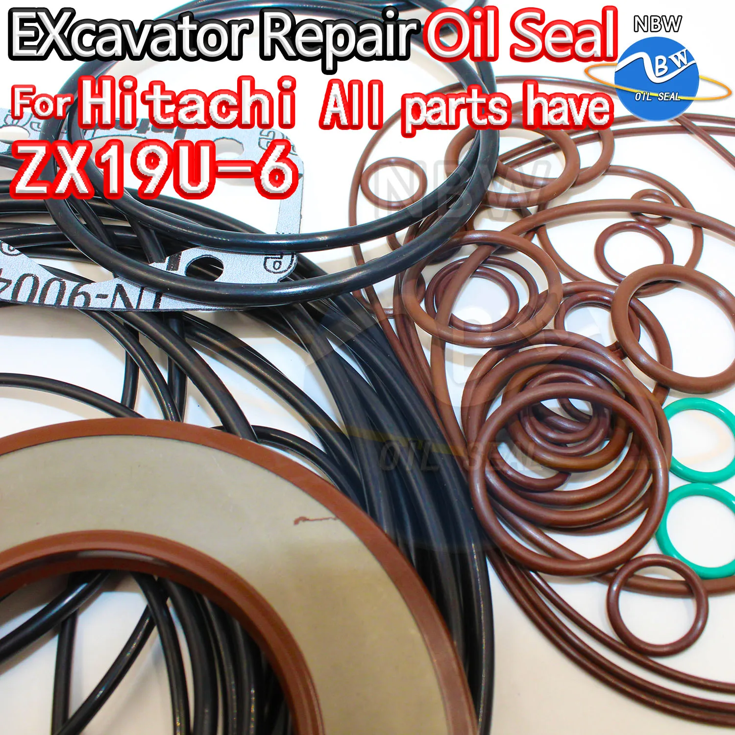 

For HITACHI ZX19U-6 Excavator Oil Seal Kit High Quality Repair Hit ZX19U 6 Adjust Swing Gear Center Joint Gasket Nitrile NBR