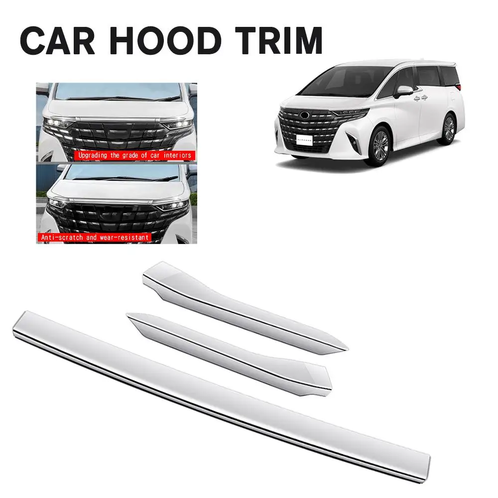 

For For Alphard/vellfire 40 Series 2023 Stainless Car Front Hood Engine Grille Decorative Strip Cover Trim Sticker J8j6