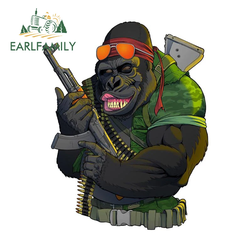 

EARLFAMILY 13 см x 10,3 см для солдатика Gorilla автомобильные наклейки индивидуальные, Простой декоративный аксессуар для бампера, фургона