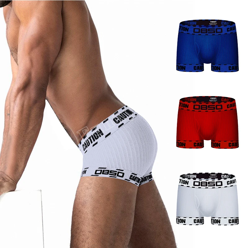 

0850 Men's Boxer Pants Pure Cotton Pit Cloth Trendy Sexy Low Waist Fit Hip Lift Jacquard Belt Sexy Fashion Sports Underwear