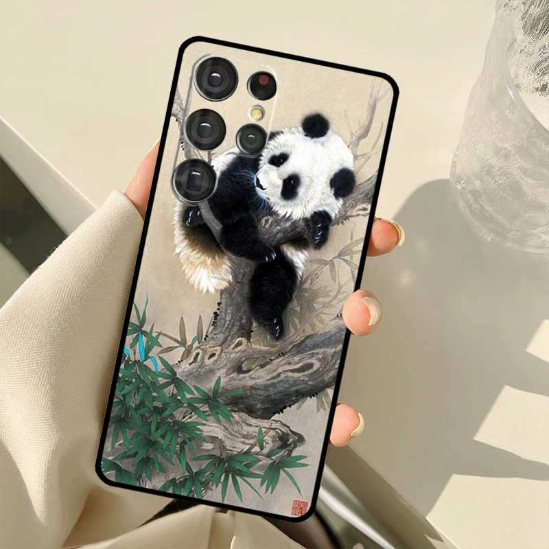 Китайский медвежий чехол для телефона Panda для Samsung Galaxy S20 FE S21 S22 Ultra Note20 Note10 S8 S9 S10 Plus.