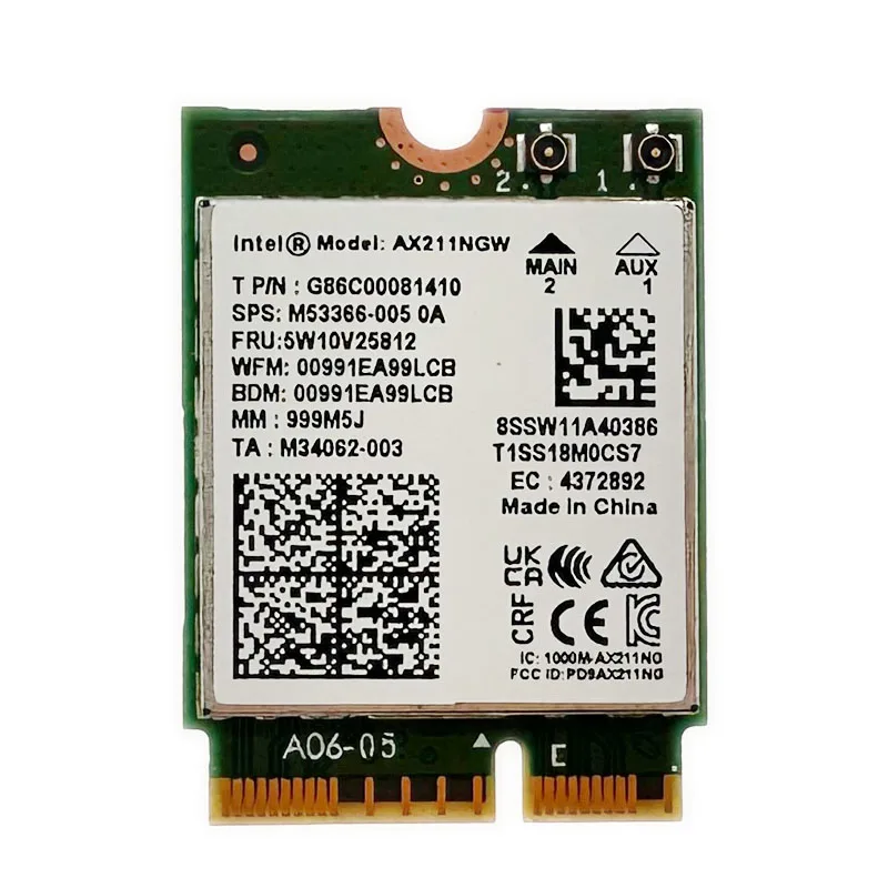 Wi-Fi6E AX211 M.2 Key E CNVio2 Wi-Fi-карта двухдиапазонная 5374 Мбит/с беспроводная связь Bluetooth 5.2 2