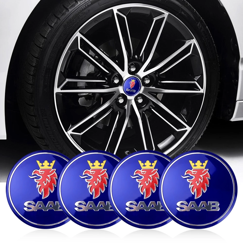 

4pcs 56mm Car Wheel Center Hub Caps Stickers Auto Dekoration Accessories For SAAB 9-3 9-5 93 9000 900 9-7 600 99 9-X 97X Turbo X
