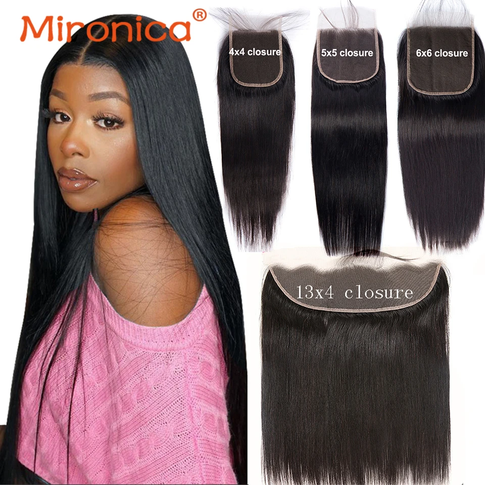 

HD Transparent Lace Closure Bone Straight 5X5 6X6 Invisible Lace Closure Peruvian 100% Remy Human Hair 13x4 Swiss Lace Frontal