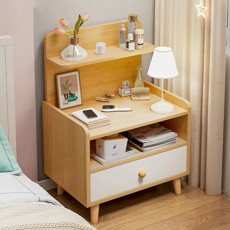 

Wood Filing Storage Nightstands Bedroom Nordic Narrow Small Bedside Table Modern With Drawers Comodini Modern Furniture XY50BT