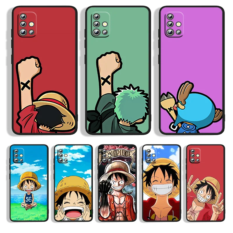 

Anime One Piece Luffy Zoro Phone Case For Samsung A91 A73 A72 A71 A53 A52S A42 A33 A32 A23 A22 A13 A12 A03S Black Funda Cover