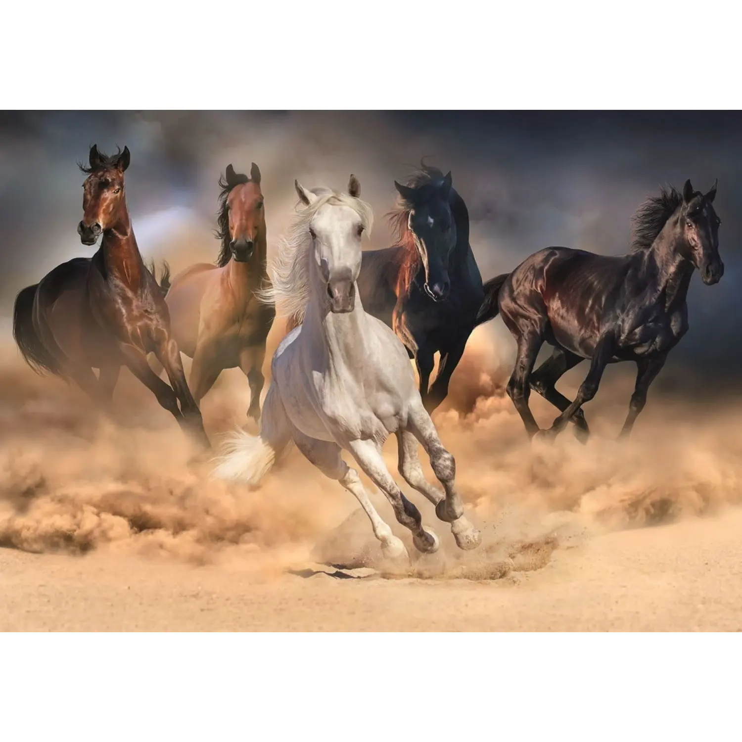 

2000 Piece Powder Smoke Running Horses Puzzle-Adults Running Horses On the Sand For Cardboard Puzzle-jigsaw Puzzle-jigsaw Puzzle-