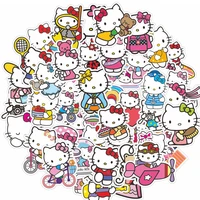 50 pieces piece cartoon hello kitty stickers childrens stickers luggage stickers graffiti stickers guitar waterproof stickers