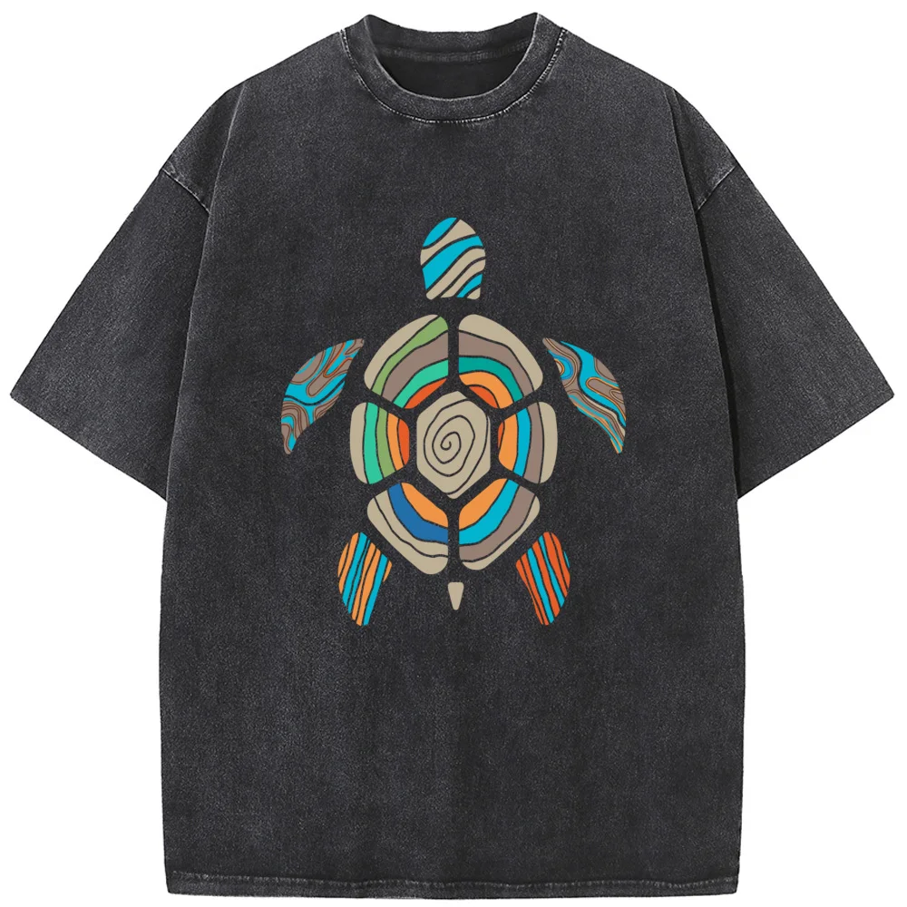 

Environmental Protection and Sea Turtle Saving Men Washed T-Shirt Cotton Summer Bleached Tshirt Novelty Fashion Bleach T shirt