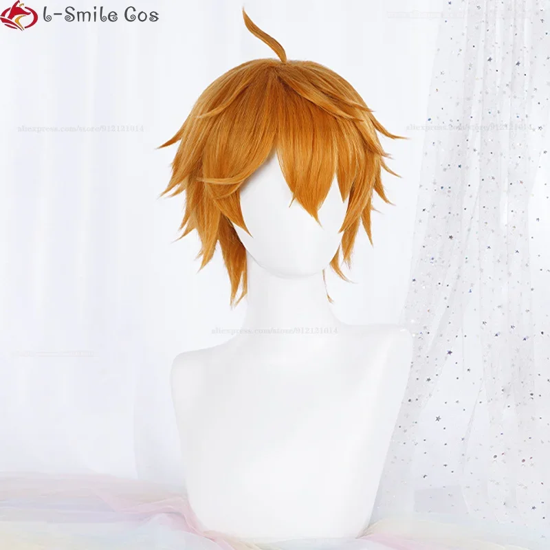 Новый парик для косплея Tartaglia Game Genshin Impact Косплей 30 см Короткие коричневые