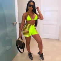 beach sexy two peice set for women summer clothes for women shorts and top set party club womens 2 piece outfit set wholesale