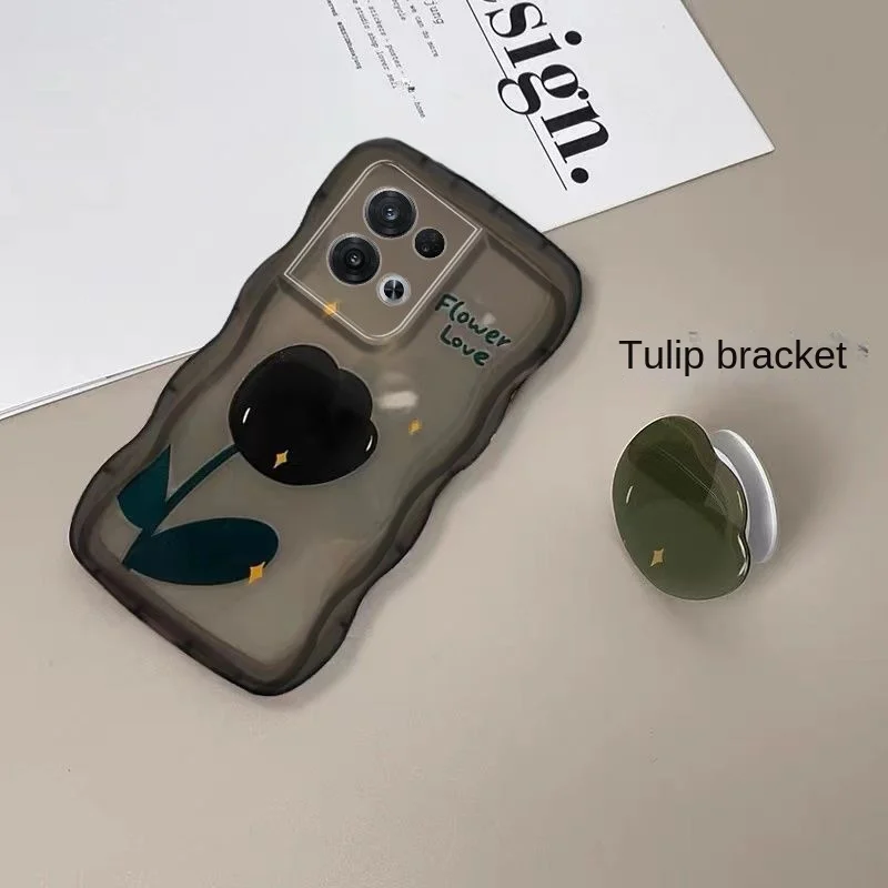 

For OPPO Reno 8 Reno 8 Pro Case Global Version Shockproof Shell ,Back Flowers holderTransparent Cover For Oppo Reno 8 Pro Case