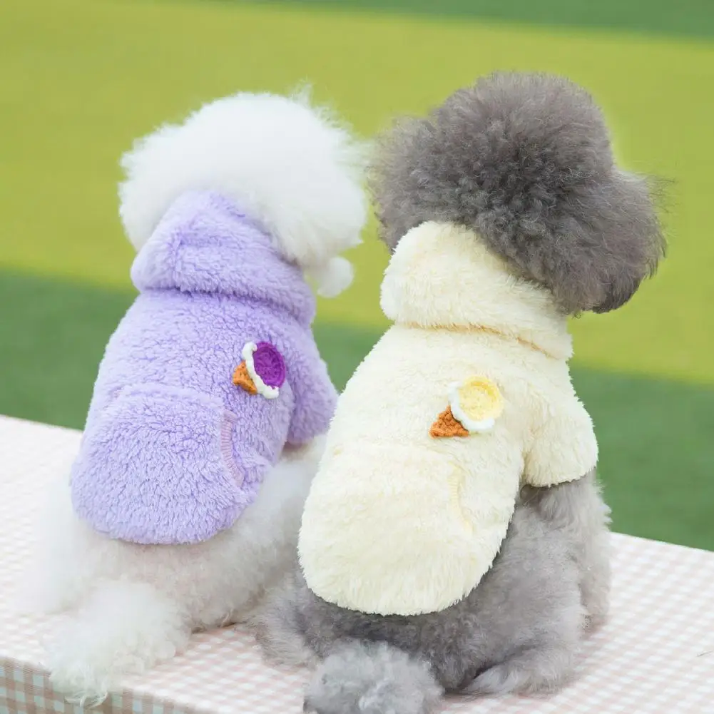 

Pet Jacket Hooded Thermal Cartoon Ice Cream Decor Pet Dog Jacket Clothes for Daily Wear