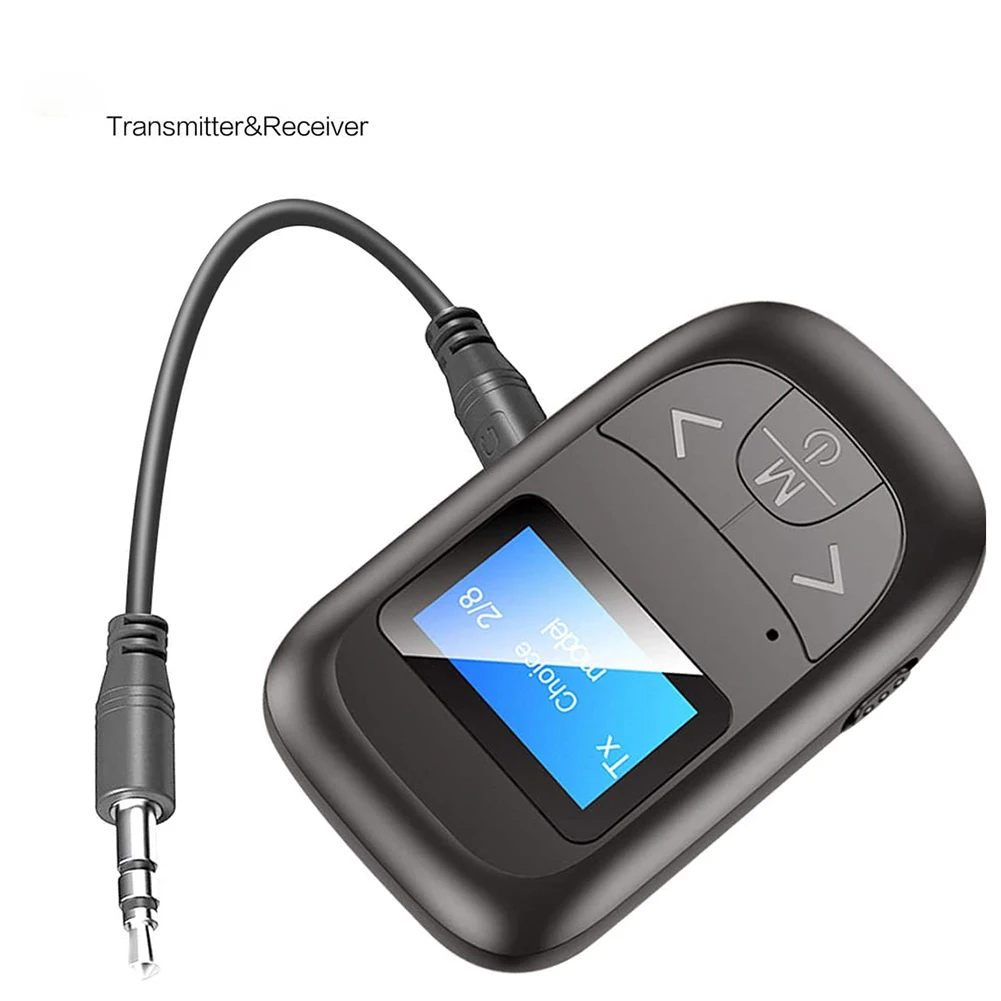 

T14 LED Display Bluetooth-compatible 5.0 Audio Transmitter Receiver USB Stereo Music Wireless Adapter AUX Jack for Car PC