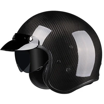 

DOT approved Motocross Helmets Motorbike Helm Chopper Biker Moto Bike carbonfiber Retro Motorcycle Helmet German Casco