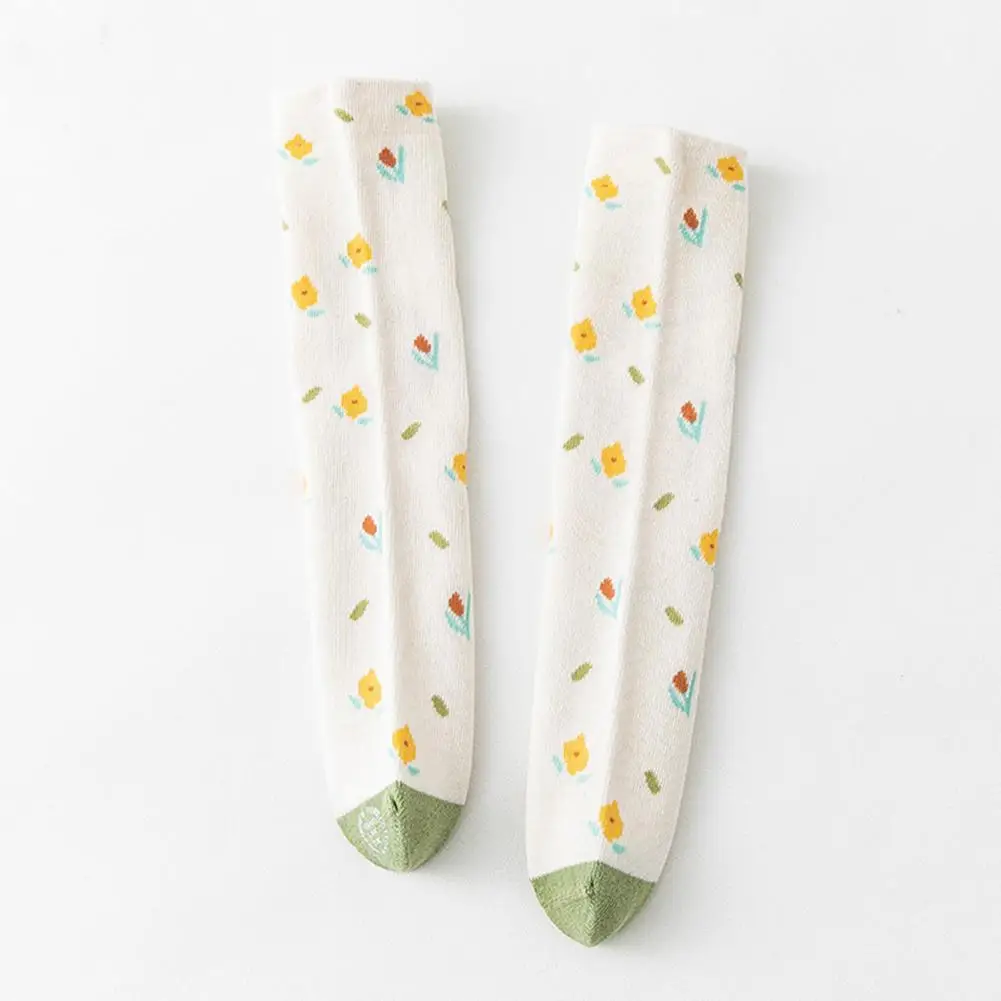 

Children Socks Contrasting Colors Breathable Non-slip Long Sweat Absorption Toddler Stockings Toddler Stockings for Home