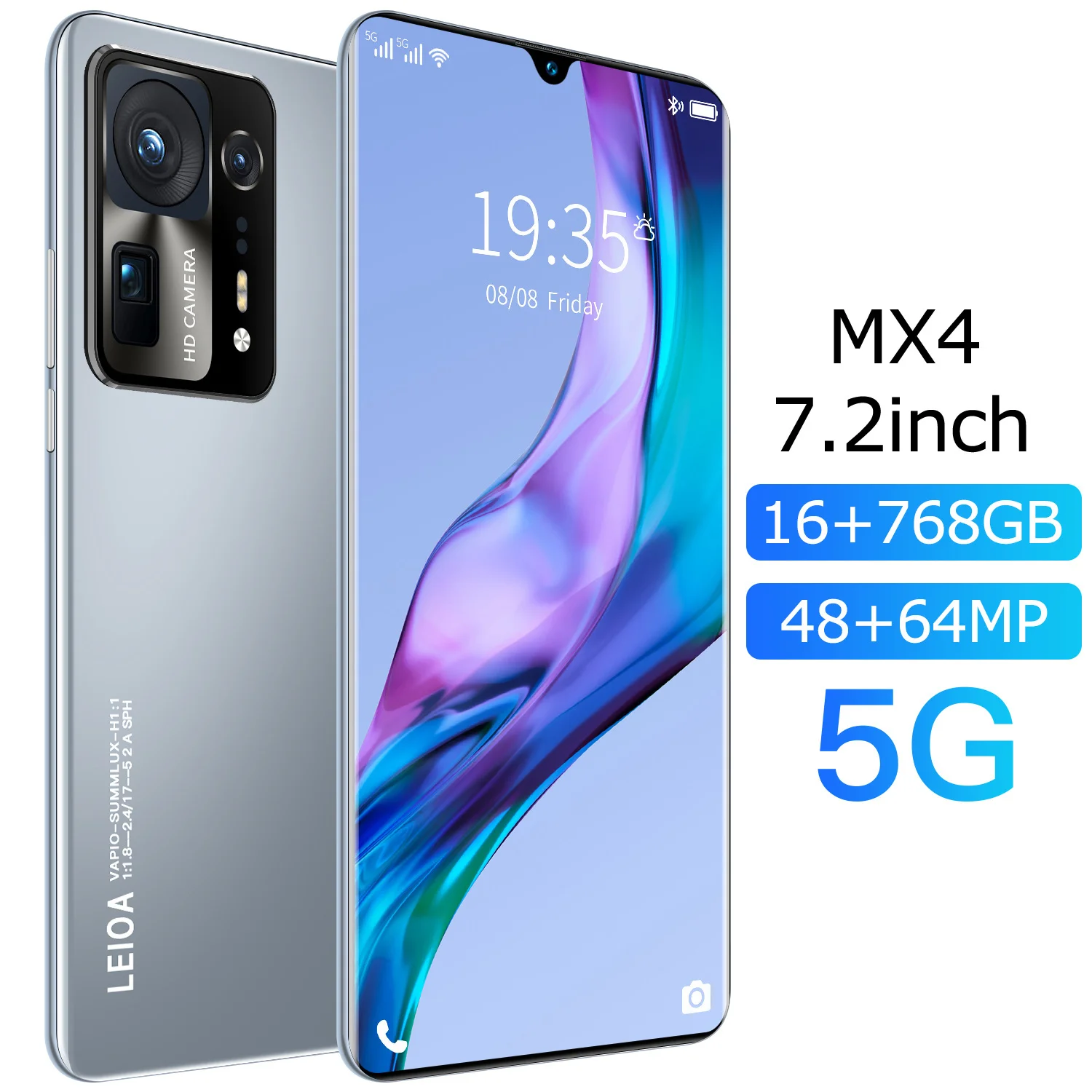 

Global Version MX4 7.2 Inch Drop Screen 10 Core 48+64MP MT6889Z Smartphone 16+512GB Dual SIM+Micro SD Fingerprint ID Cellphones