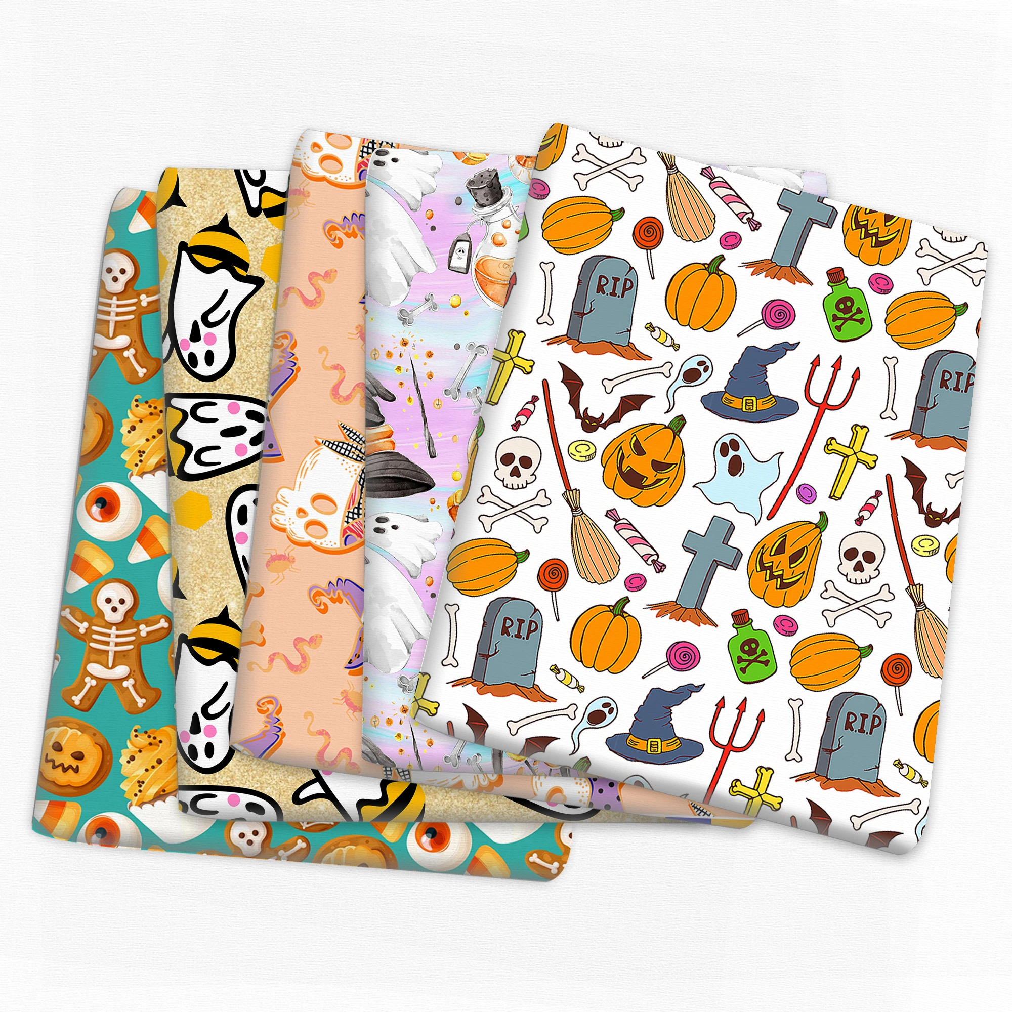 Лоскутная Ткань 50*145 см из полиэстера и хлопка в виде кошки для Хэллоуина ткань