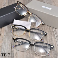 new york thom brand design glasses frame men alloy women retro rectangle eyeglasses optical prescription eyewear tb711 spectacle