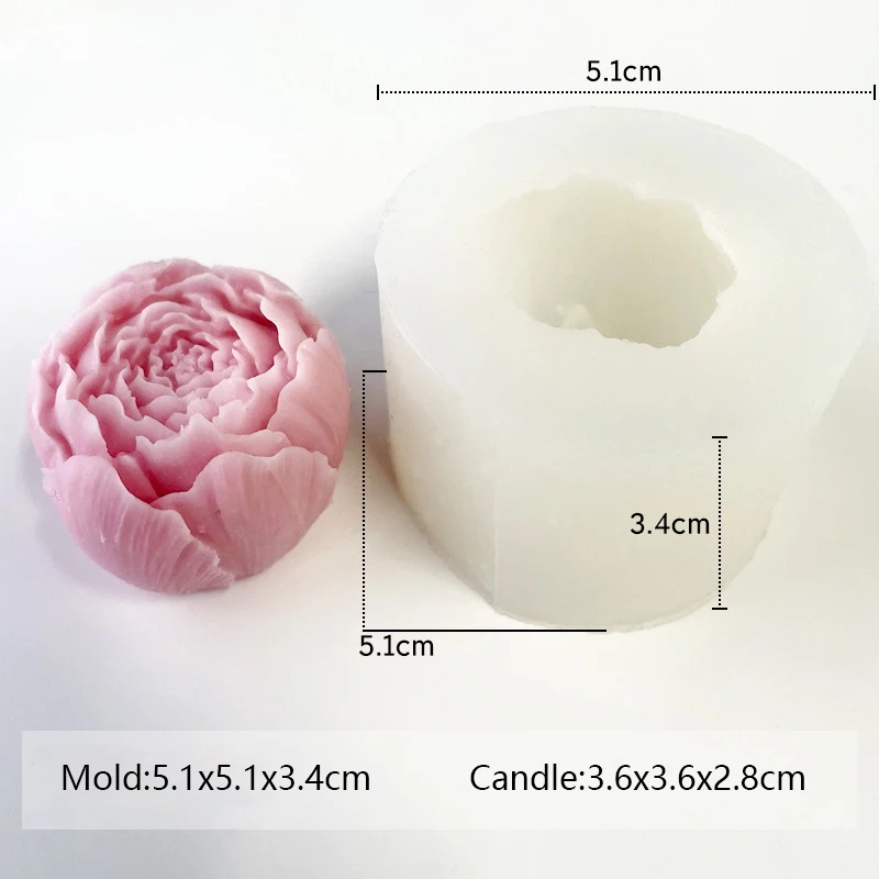 New Roses Peony Candle Silicone Mold 3D Flower Mould for Aromatherapy Gypsum Soap Resin Birthday Wedding Gifts Home Decor images - 6