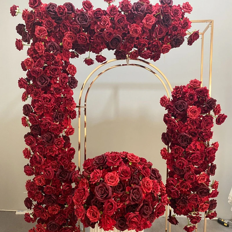 Роскошные искусственные цветы с красной розой свадебное украшение дорожный