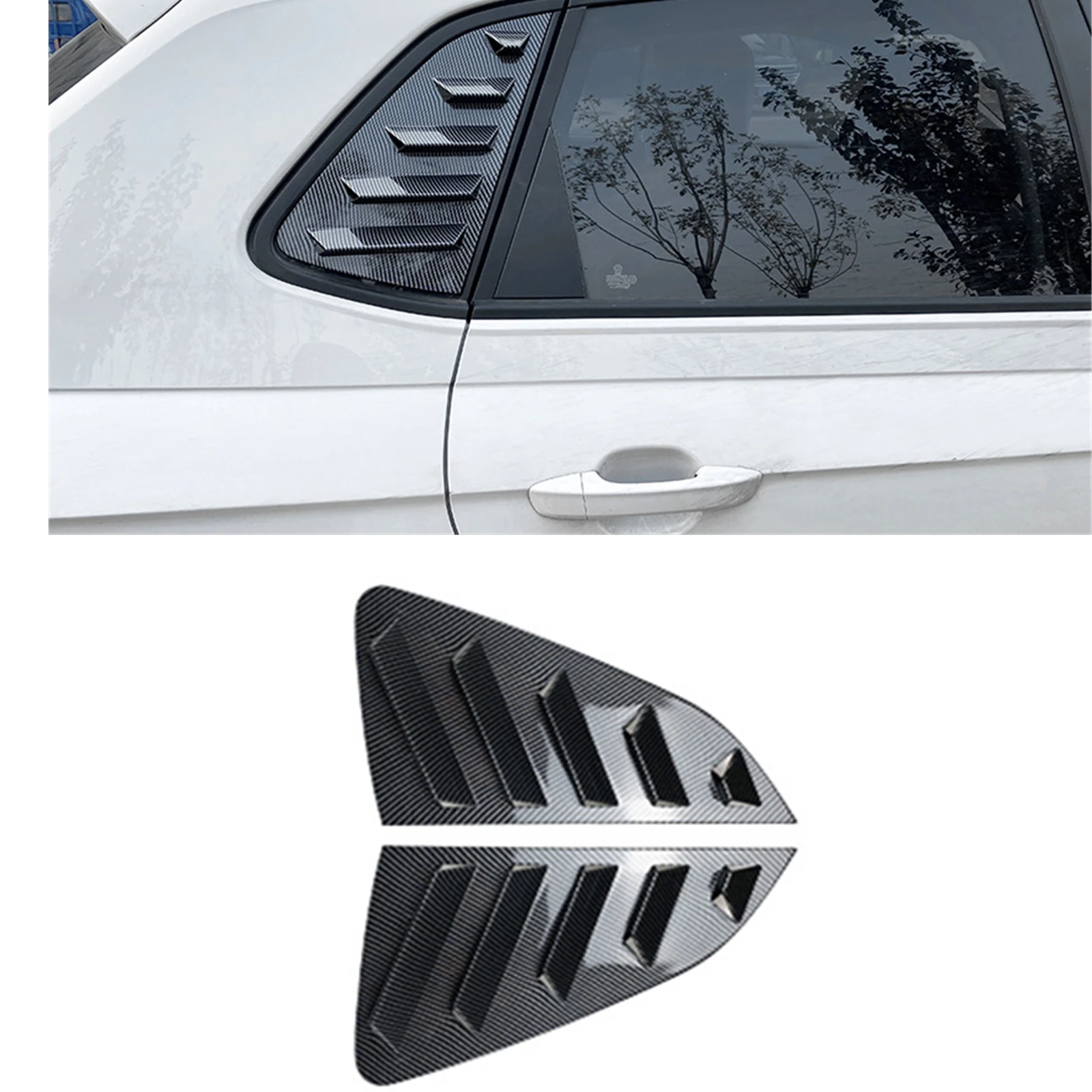 

2 шт. задние боковые оконные жалюзи, обшивка затвора, козырек от солнца, козырек ветрового стекла для Volkswagen VW Polo MK6, 5-дверный хэтчбек 2018-2023