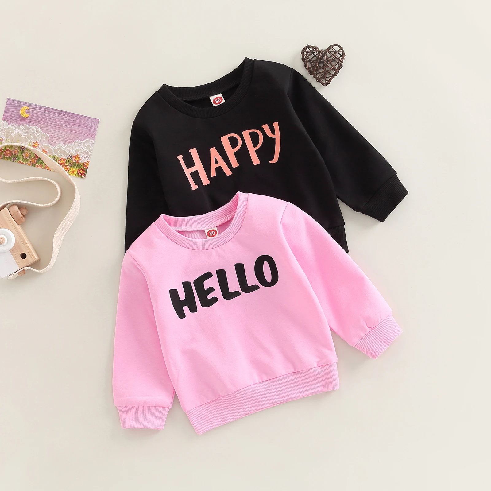 

TR New Autumn Toddler Baby Girl Pullover Sweatshirt Casual Letter Print T-shirt Long Sleeve Tops Streetwear Clothes