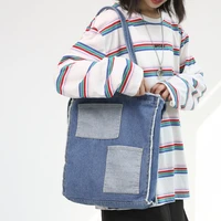 versatile womens bag 2022 trend denim shoulder messenger bag couple handbags jeans shopper eco bag simple commuter tote bag ins