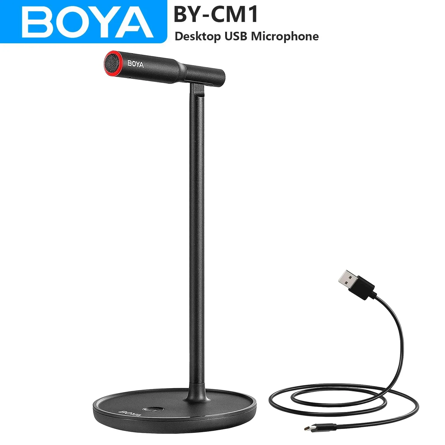 

BOYA BY-CM1 Condenser Desktop USB Microphone for PC Window Mac Laptop YouTube Recording Podcast Studio Blogger Streaming Meeting
