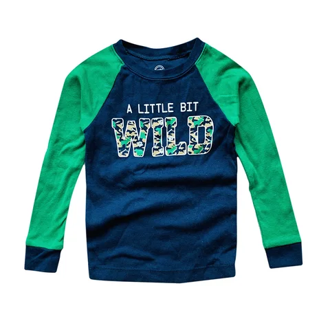 Одежда для мальчиков и девочек 1-2 года, 3-4 лет, 100% хлопковые футболки, одежда, пижамные топы, нижнее белье с длинным рукавом, рубашки, одежда для сна, Осенняя детская одежда - изображение