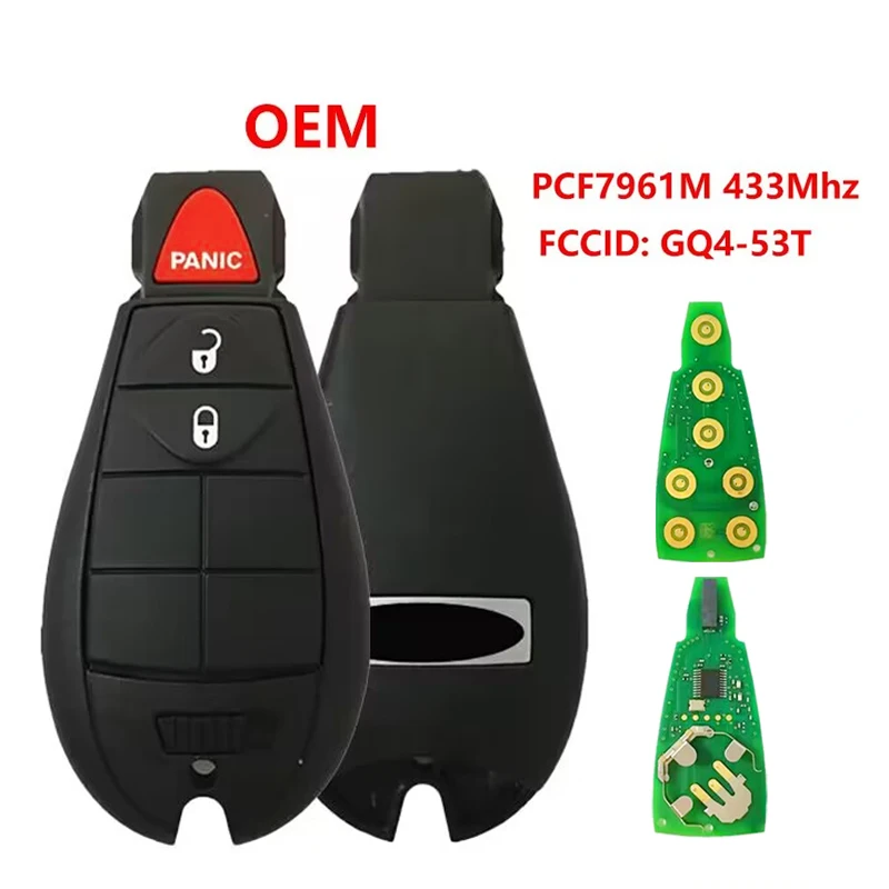

CN086020 оригинальный 3 кнопочный брелок для Jeep Cherokee 2014 -2019, смарт-брелок с дистанционным управлением, брелок 4 а, чип 433 МГц с дверным ключом 56046953