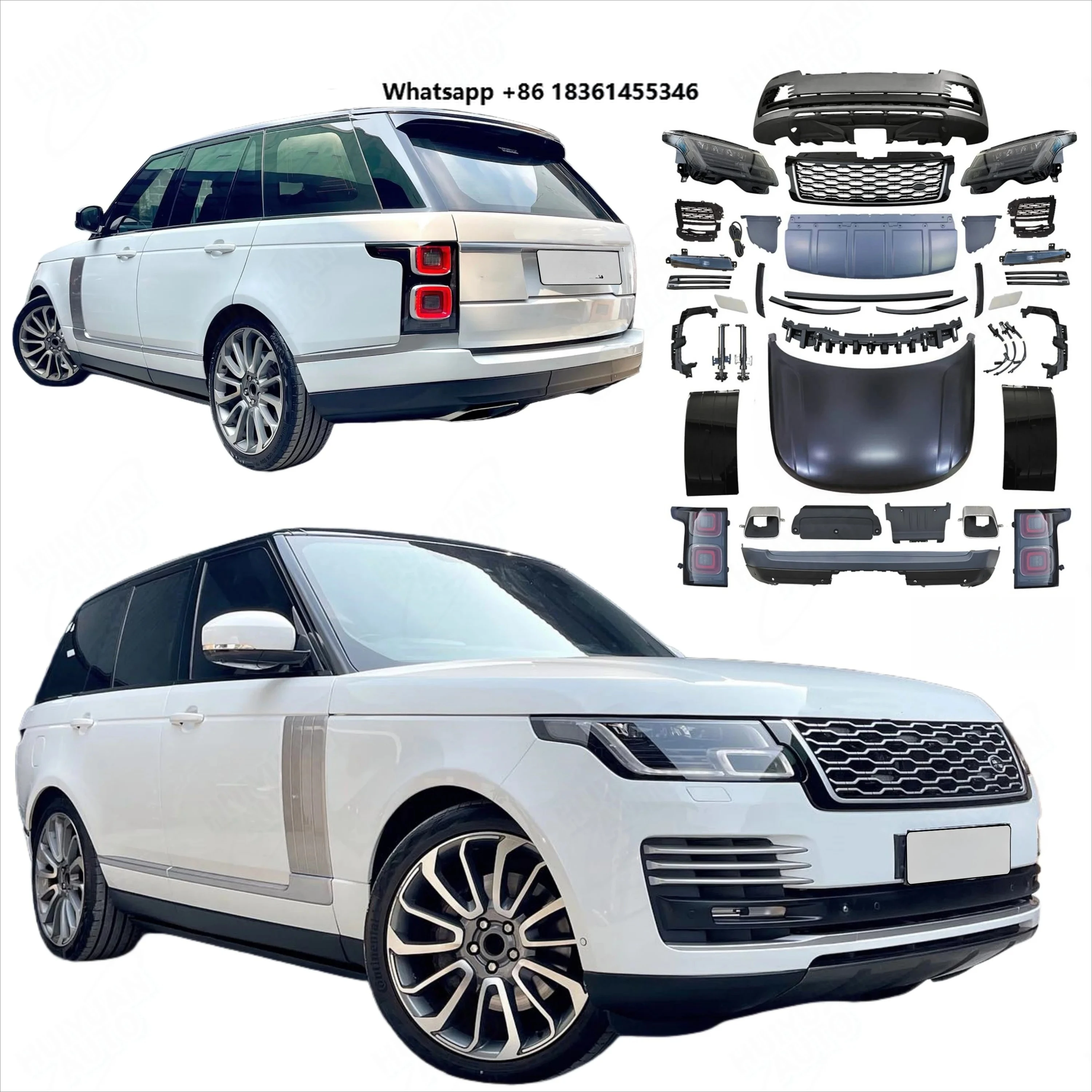 Фото Для Range Rover Vogue 2013-2017: Обновление до модели 2022 года (OEM) — комплект обвеса нового дизайна (передний и задний бамперы) №1