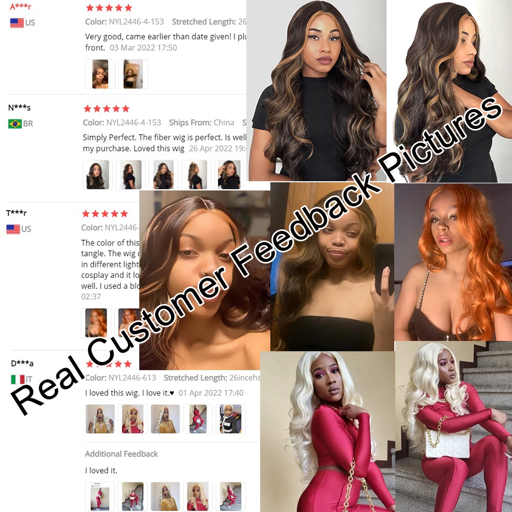 Kookastyle Synthetic Long Wavy Wig Highlight Blonde Wigs for Black Woman Orange Red Middle Part Cosplay Hair | Шиньоны и парики