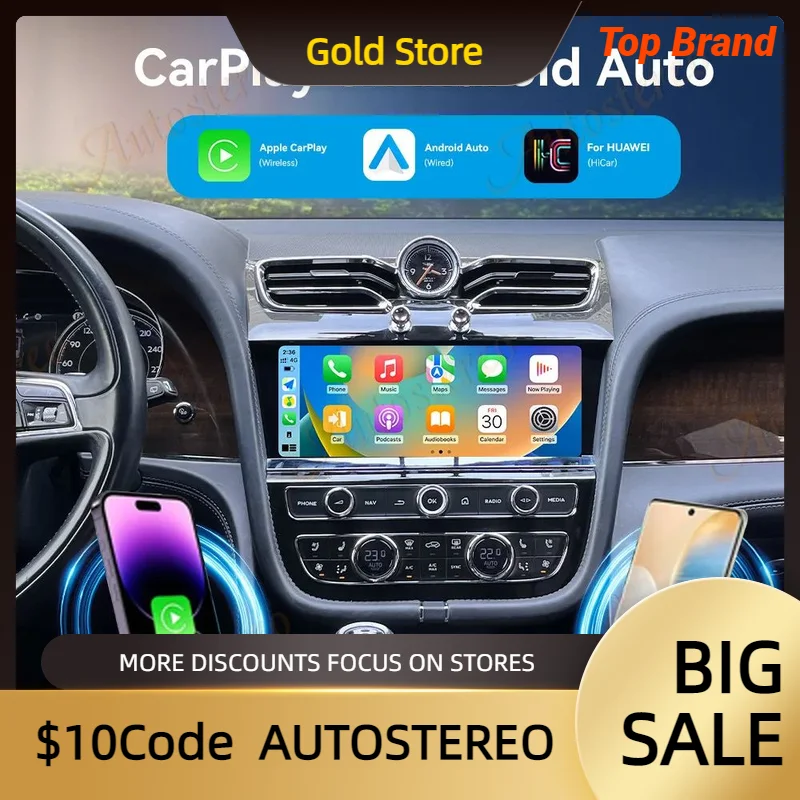 Автомобильная Мультимедийная стерео-система 11 дюймов для Bentley Bentayga 2016-2019 с Android 13