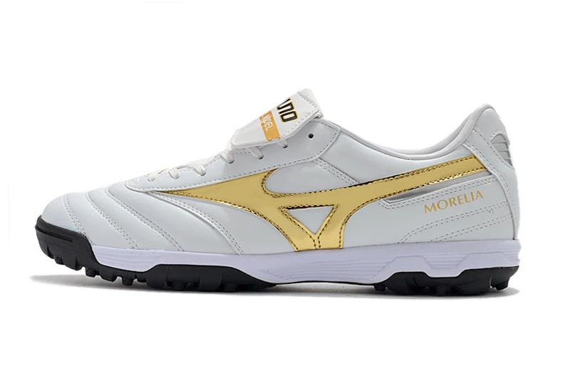 Authentic Mizuno Creation MORELIA II AS/TF Men's Shoes Sneakers Mizuno Outdoor Sports Shoes White/Golden Color Size Eur 40-45