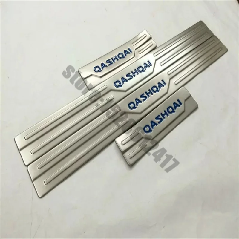 

4PCS/SET Accessories Door Sill Scuff Plate Guard Stainless Door Sills Protector Sticker For Nissan Qashqai J11 2016-2021