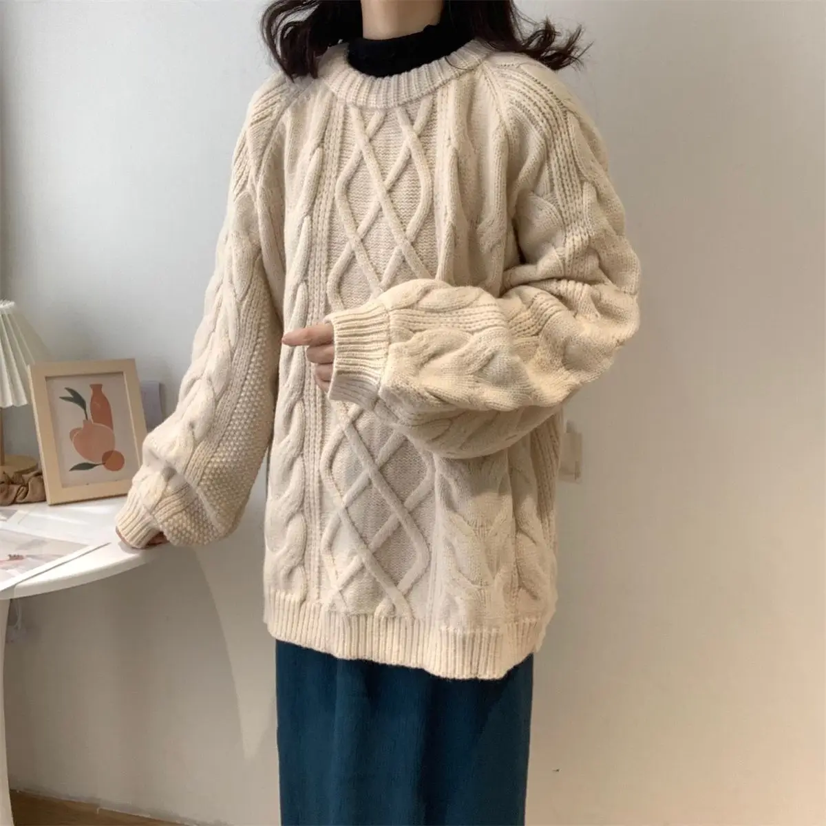 2024 Горячая Распродажа Осень и зима Новый универсальный тонкий пуловер свитер