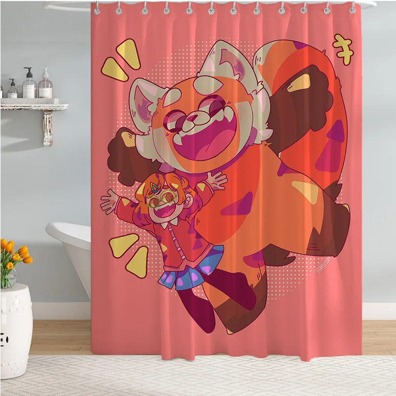 

2022 New Disney Cartoon Movie Turning Red Blackout Living Room Curtains Girls Balcony Bay Window Curtains
