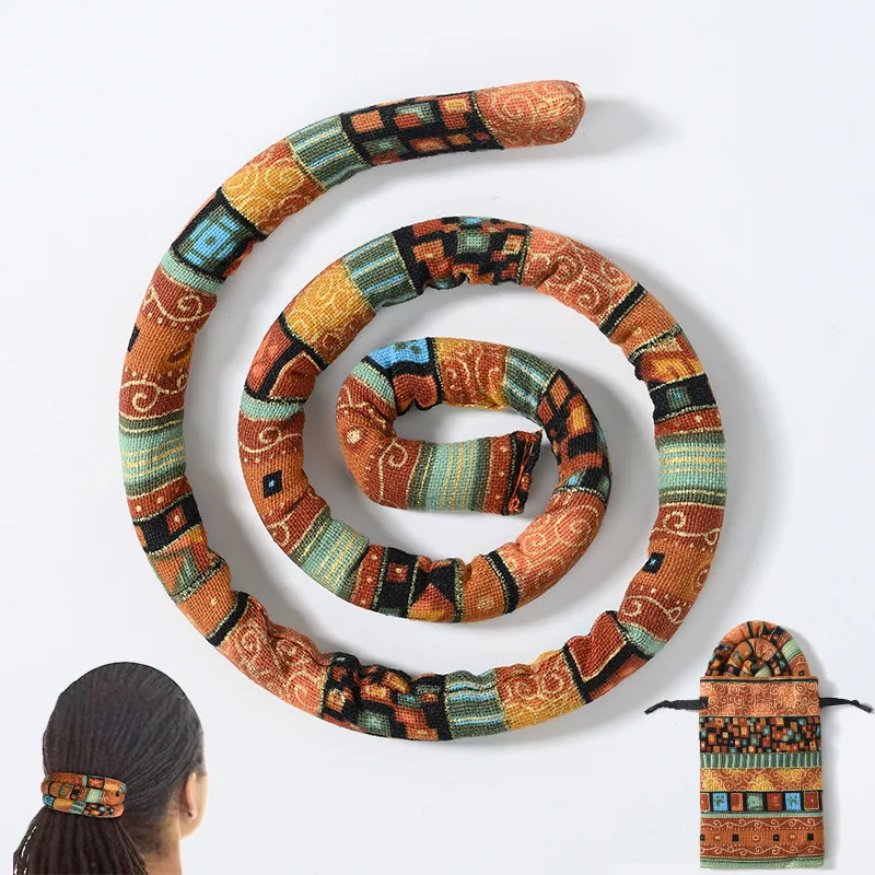 

1Pc Bendable Hair Ties Colorful Hair Bands Cloth Hair Ropes Horsetail Rope Ethnic Style Long Headband Ponytail Holder Head Decor