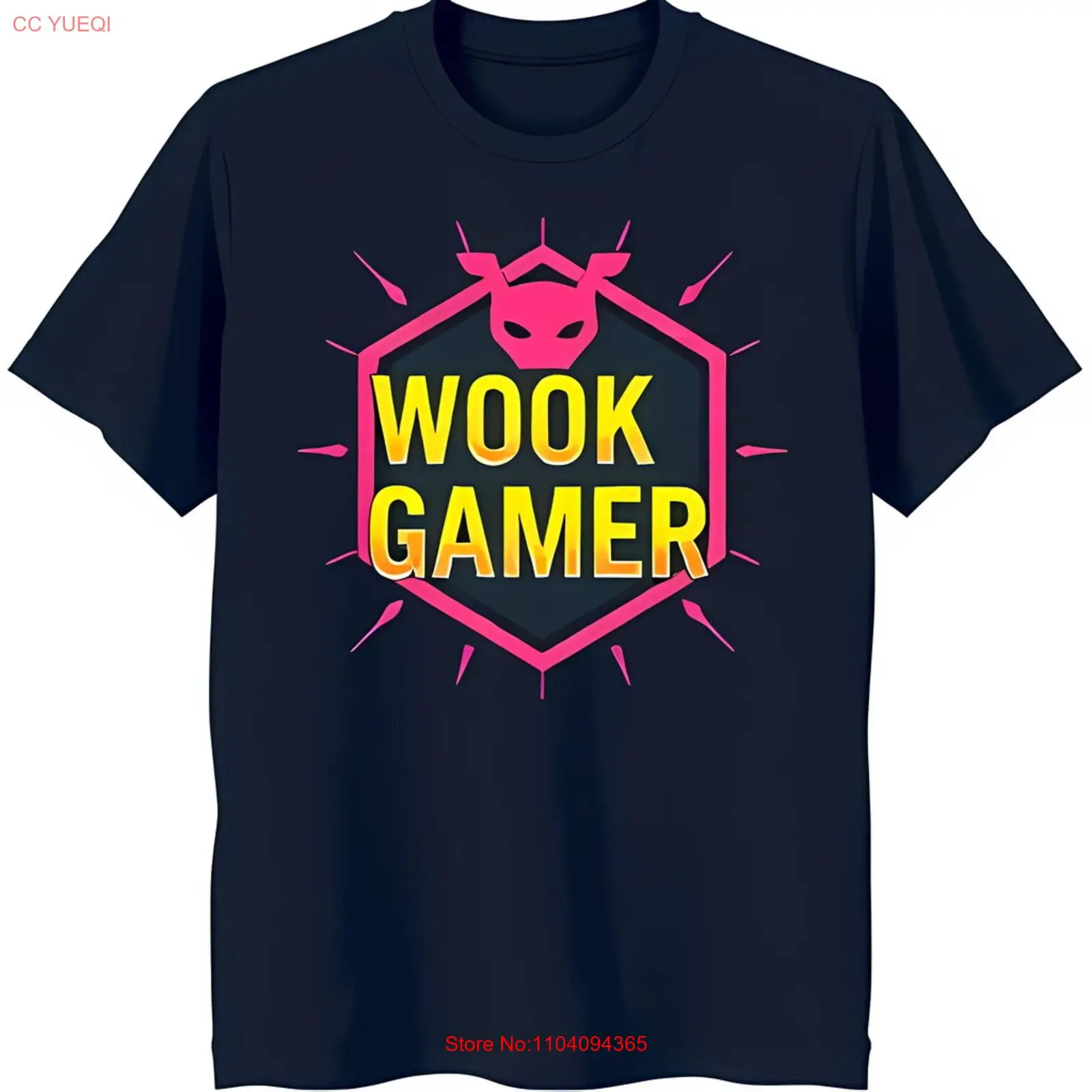 Стильная черная футболка с рисунком смелой груди: дизайн Wook Gamer в розовом цвете