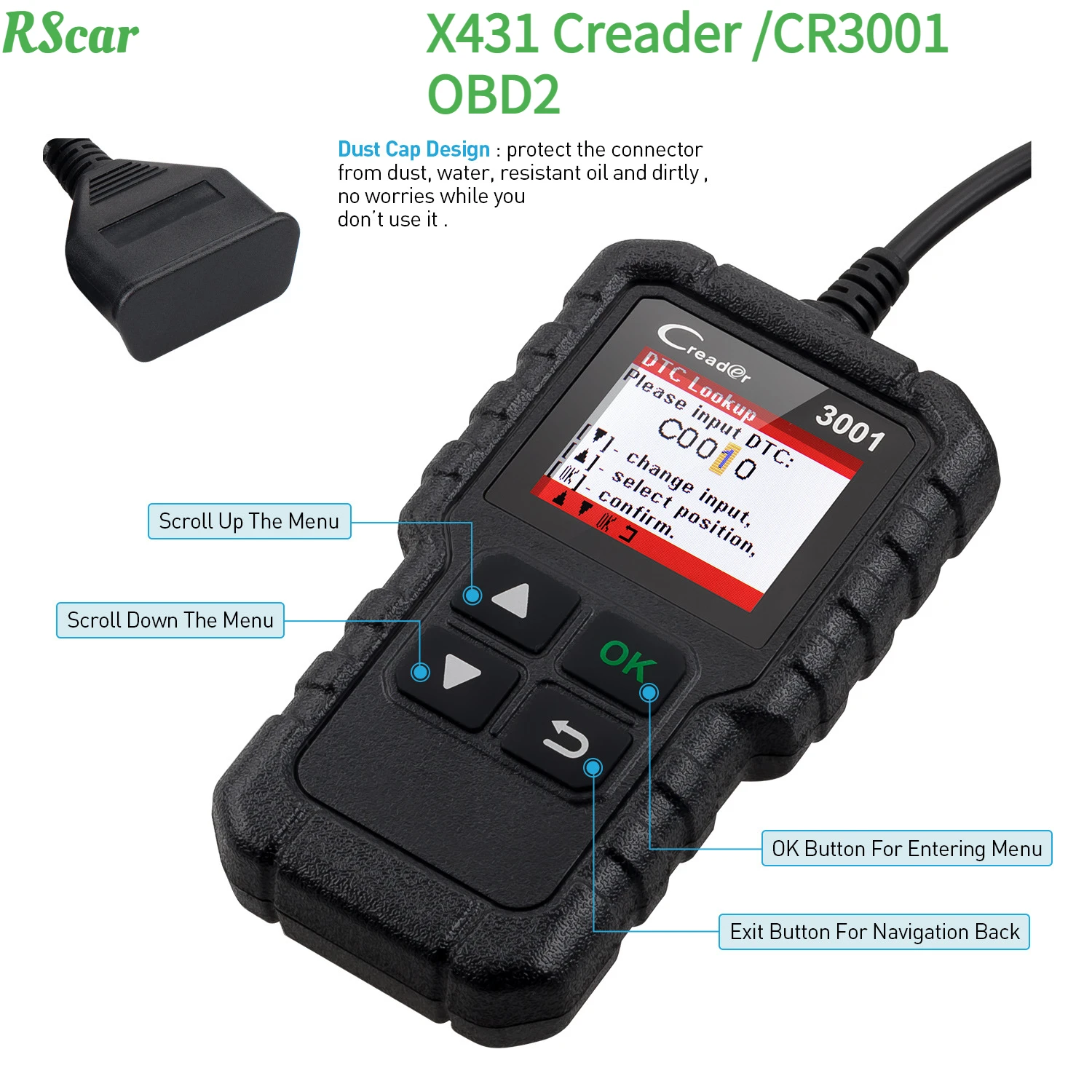 

Считыватель кодов OBD2 X431 CR3001, PK CR319 OM123, поддержка OBDII/EOBD