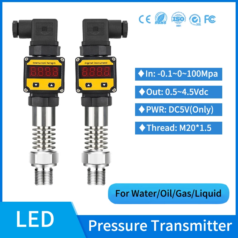 

0.5-4.5v Oil Water Pump Tank Pressure Sensor Gauge Pressure High Temperature 200c Resistant Fluid Fuel Melt Pressure Transmitter